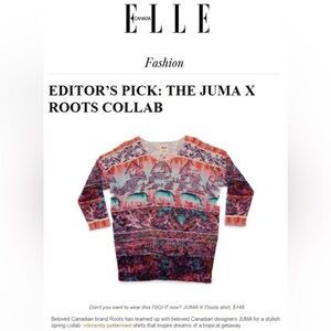 🐘 Roots x JUMA Colourful Boho Collaboration  Patterned Lightweight Sweater